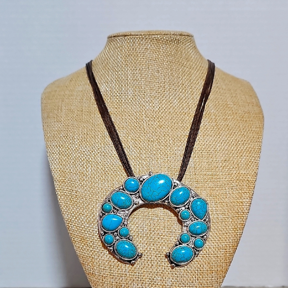 Southwestern Squash Blossom Style Necklace
